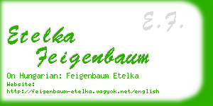 etelka feigenbaum business card
